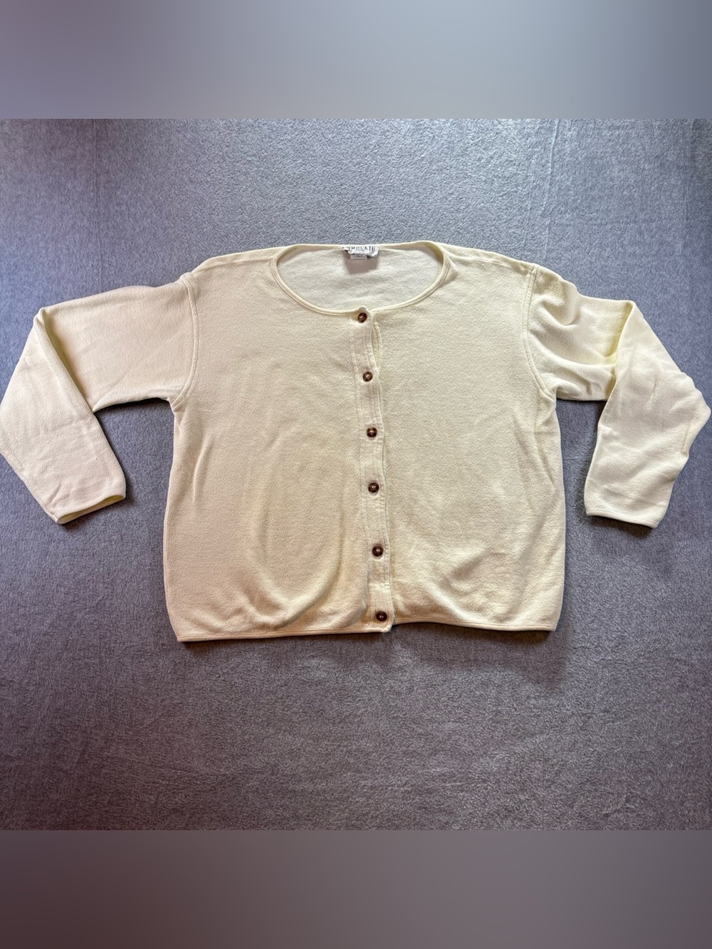VTG Timbuktu Station White Cotton Casual Loose Fit Sweater Cardigan Small